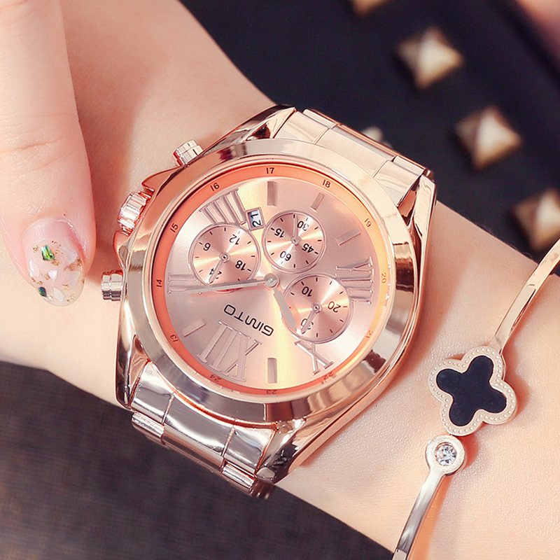 Rose Gold Top Brand Luxury Watch Women Quartz Waterproof Fully