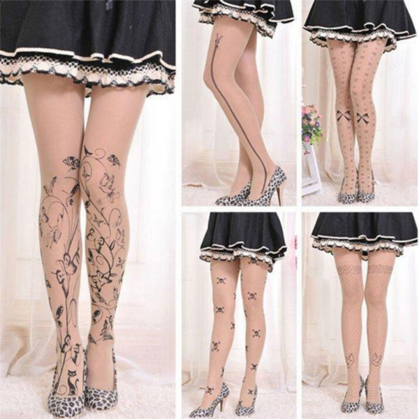 Women Tattoo Tights Hosiery
