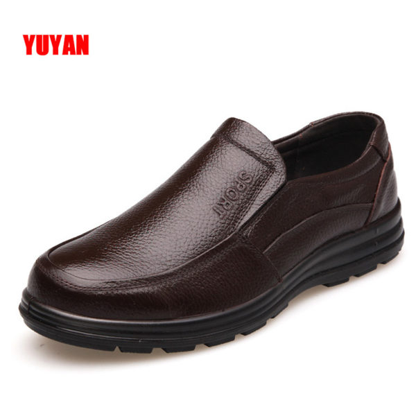 Men Genuine Leather Non-slip Thick Sole Fashion Loafers
