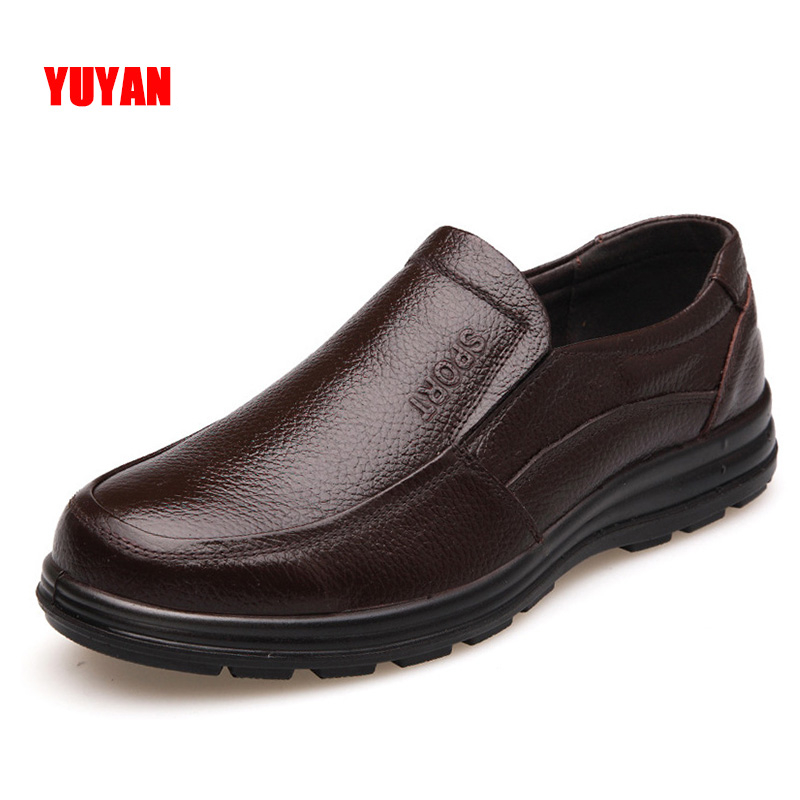 Men Genuine Leather Non-slip Thick Sole Fashion Loafers – THE VAULT ...
