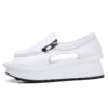 Womens wedge / open toe round toe zipper platform sandals - Image 3