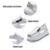 Womens wedge / open toe round toe zipper platform sandals - Image 5