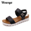Women Aged Leather Sandals - Image 2