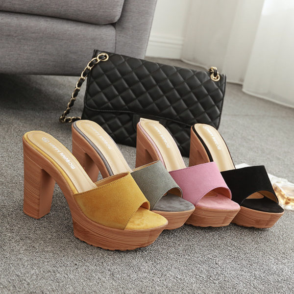 Genuine Suede Leather Platform Wedges Sandals