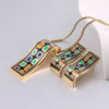 New Arrival gold Jewelry Sets Women Vintage Birthday Gift for Women Elegant Classic Enamel Sets (Necklace, Earring) - Image 4