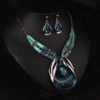 Turkish Turco Vintage Jewelry Set Big Water Drop Pendant Brincos Collar Necklace - Image 2