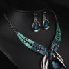 Turkish Turco Vintage Jewelry Set Big Water Drop Pendant Brincos Collar Necklace - Image 3